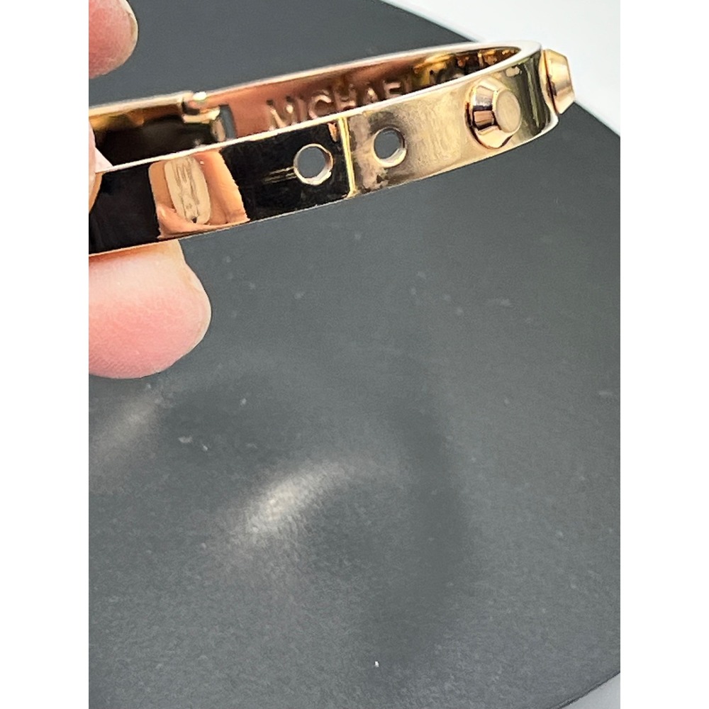 Michael Kors Designer Astor Rose Gold Buckle Closure Bangle Bracelet - Picture 11 of 16